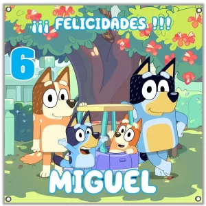 lona personalizada 1x1m fiesta decoracion bluey