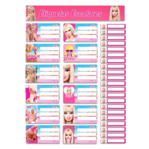 ETIQUETA ESCOLAR PERSONALIZADA BARBIE