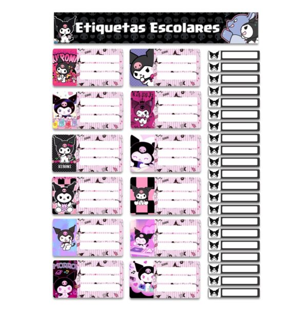 ETIQUETA ESCOLAR PERSONALIZADA KUROMI