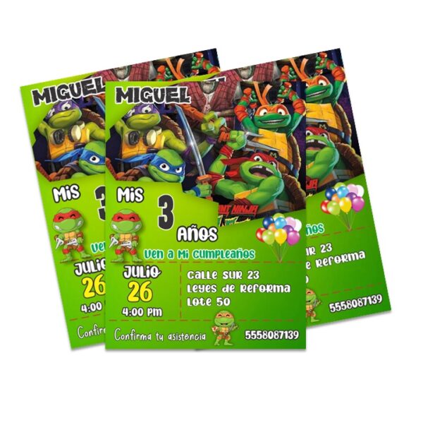 invitaciones Tortugas ninja