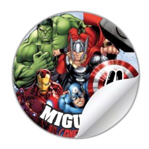 etiqueta personalizada 5cm avengers