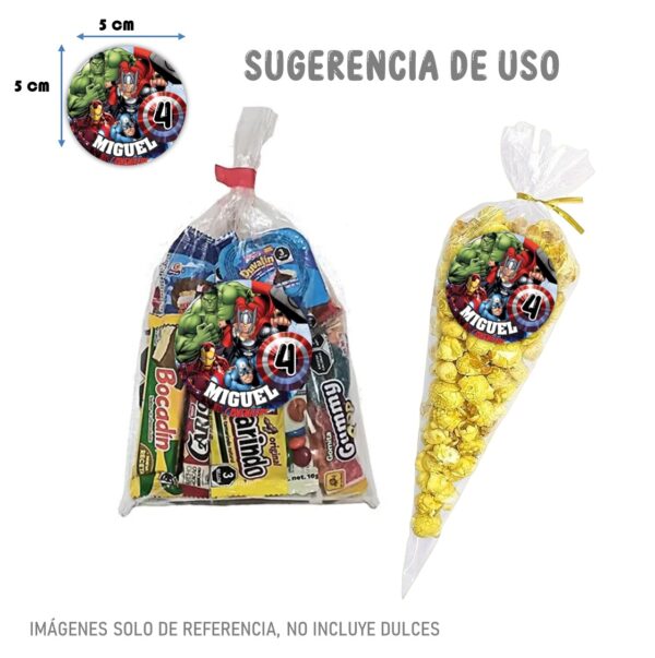 etiqueta personalizada 5cm avengers