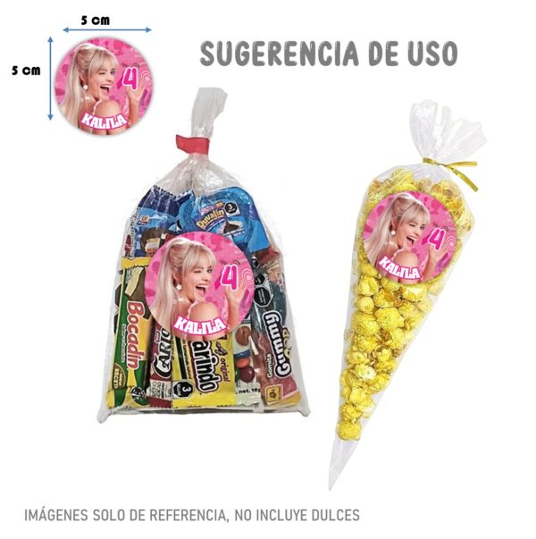 etiqueta personalizada 5cm barbie