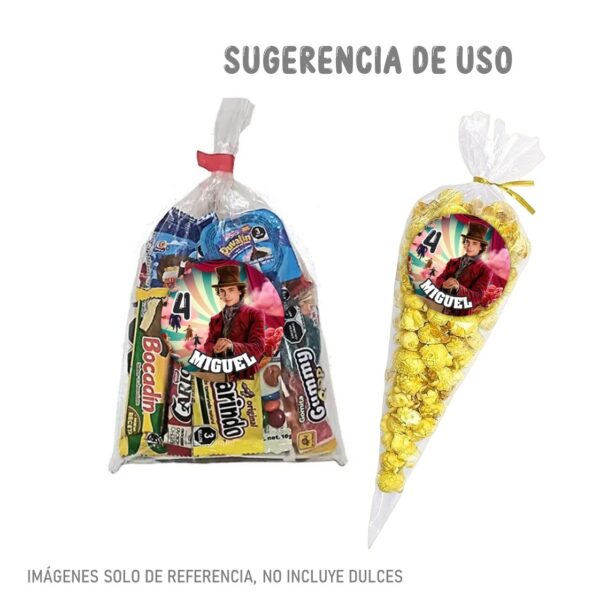 etiqueta redonda personalizada wonka