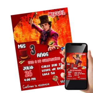 invitacion digital personalizada wonka