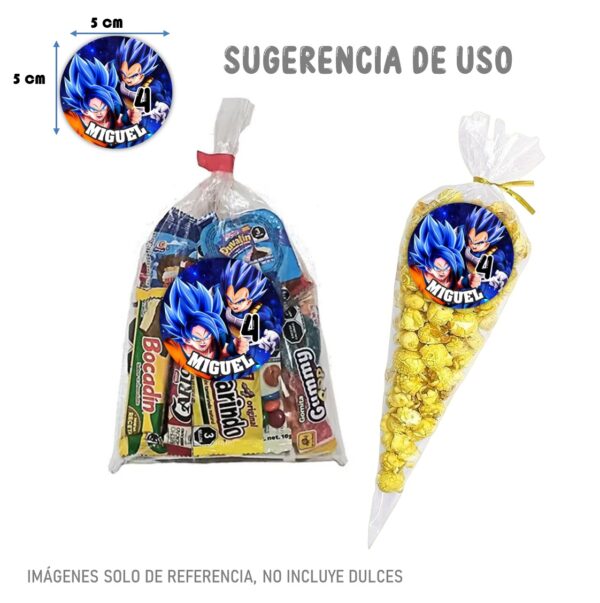 etiqueta redonda personalizada dragon ball