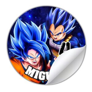 etiqueta redonda personalizada dragon ball