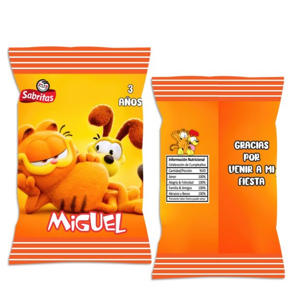 chip bag personalizadas garfield