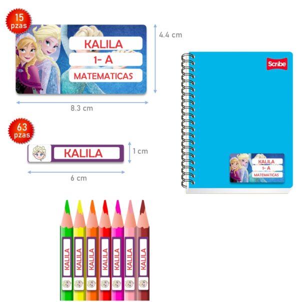 etiquetas escolares personalizadas frozen