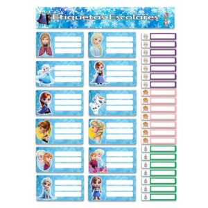 etiquetas escolares personalizadas frozen