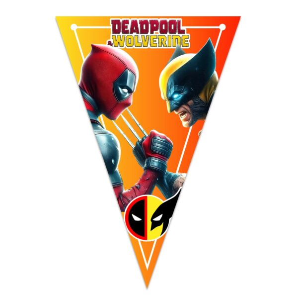 letrero banderin deadpool y wolverine