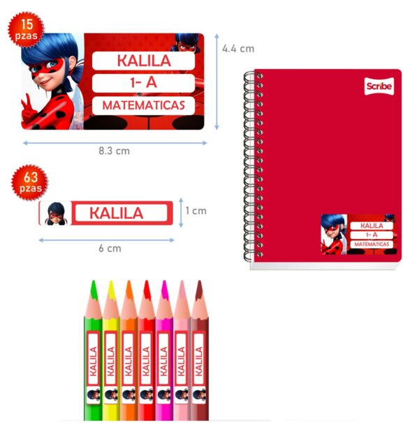 etiquetas escolares personalizadas ladybug