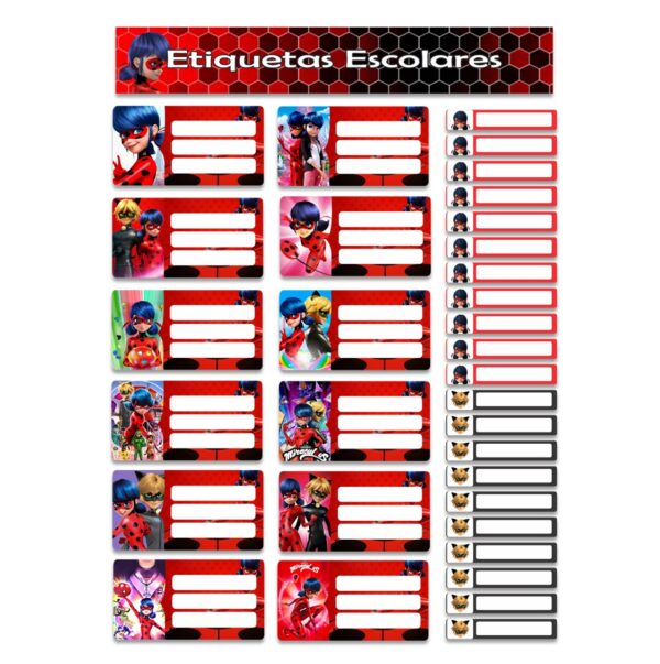 etiquetas escolares personalizadas ladybug