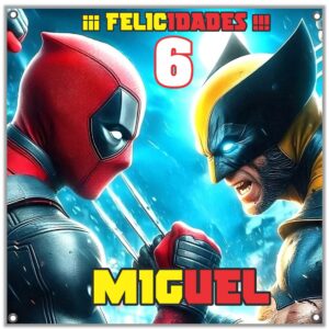 LONA PERSONALIZADA 1X1M DEADPOOL Y WOLVERINE