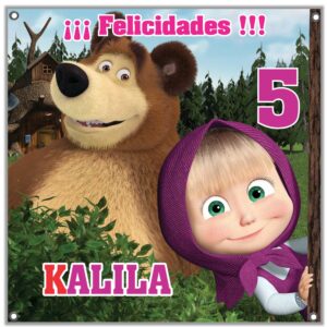 LONA PERSONALIZADA 1X1 MASHA Y EL OSO