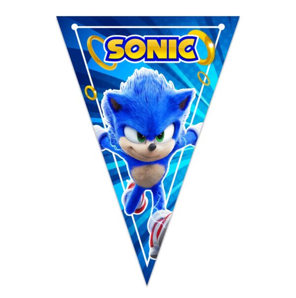 letrero banderin felicidades sonic