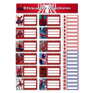 etiquetas escolares personalizadas spiderman