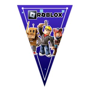 articulos de fiesta infantl banderin felicidades roblox