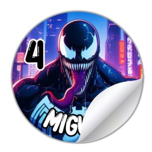 etiquetas redondas 5cm personalizadas venom