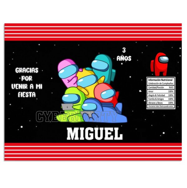 chip bag dulceros personalizado among us