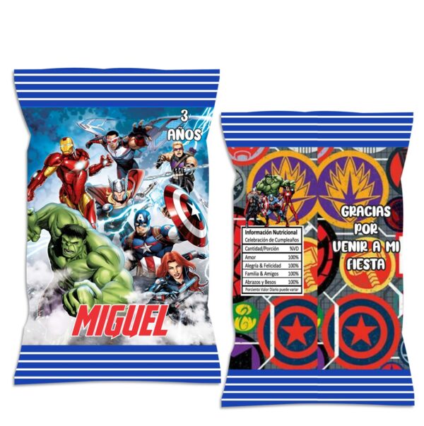 chip bag dulceros personalizado AVENGERS