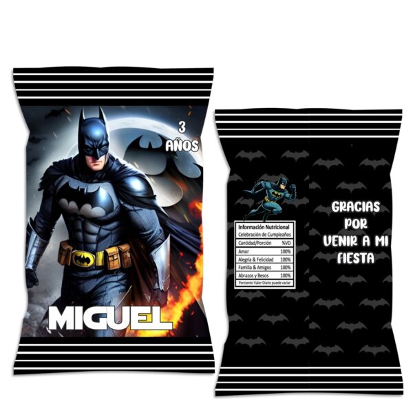 chip bag dulceros personalizado BATMAN