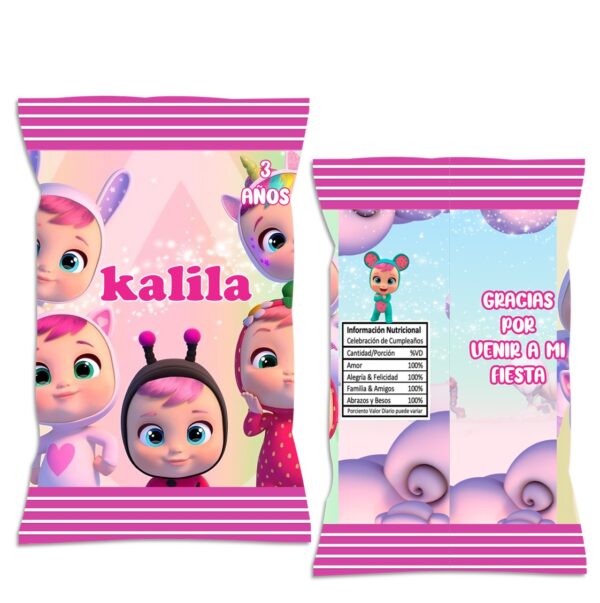 chip bag dulceros personalizado bebe llorones