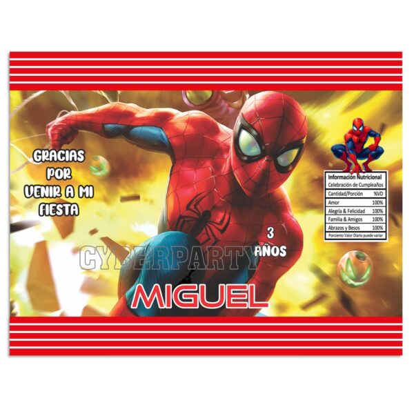 chip bag dulceros personalizado spiderman hombre araña