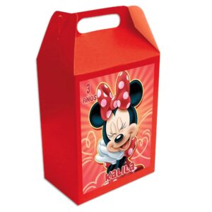 caja dulcera personaliza Minnie Mouse roja