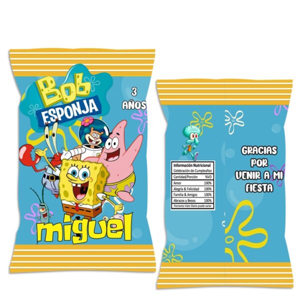 chip bag dulceras personalizada bob esponja