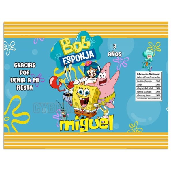 chip bag dulceras personalizada bob esponja