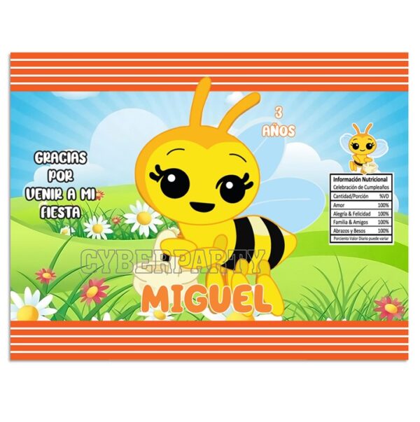 chip bag dulceras personalizadas abejita chiquitita
