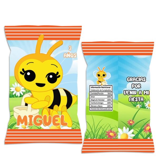 chip bag dulceras personalizadas abejita chiquitita