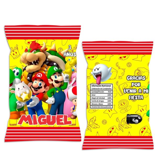 chip bag dulceras personalizadas MARIO BROS