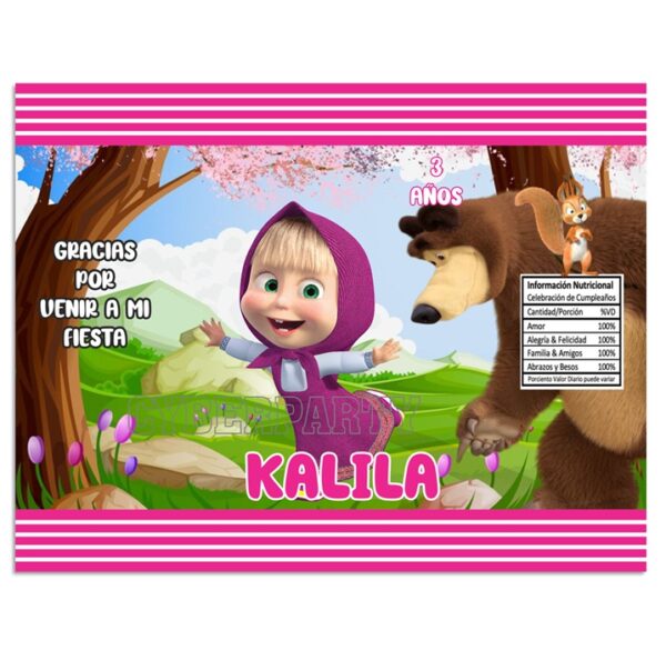 chip bag dulceras personalizadas masha y el oso