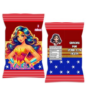chip bag dulceras personalizadas mujer maravilla