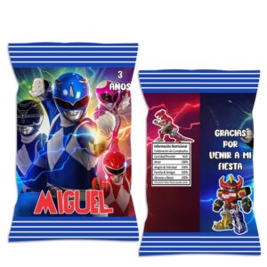 chip bag dulceras personalizadas Power Rangers