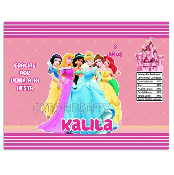 chip bag dulceras personalizadas princesas