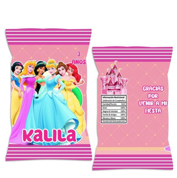 chip bag dulceras personalizadas princesas