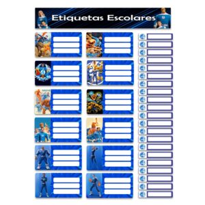 etiquetas escolares personalizadas 4 fantasticos