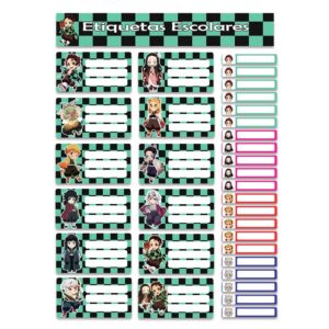 ETIQUETA ESCOLAR PERSONALIZADA DEMON SLAYER