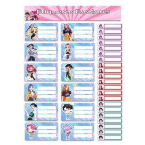 etiquetas escolares personalizadas las guerreras guerreras k pop demon hunters