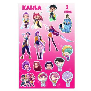 Planilla de Stickers Personalizados Guerreras K Pop Demon Hunters