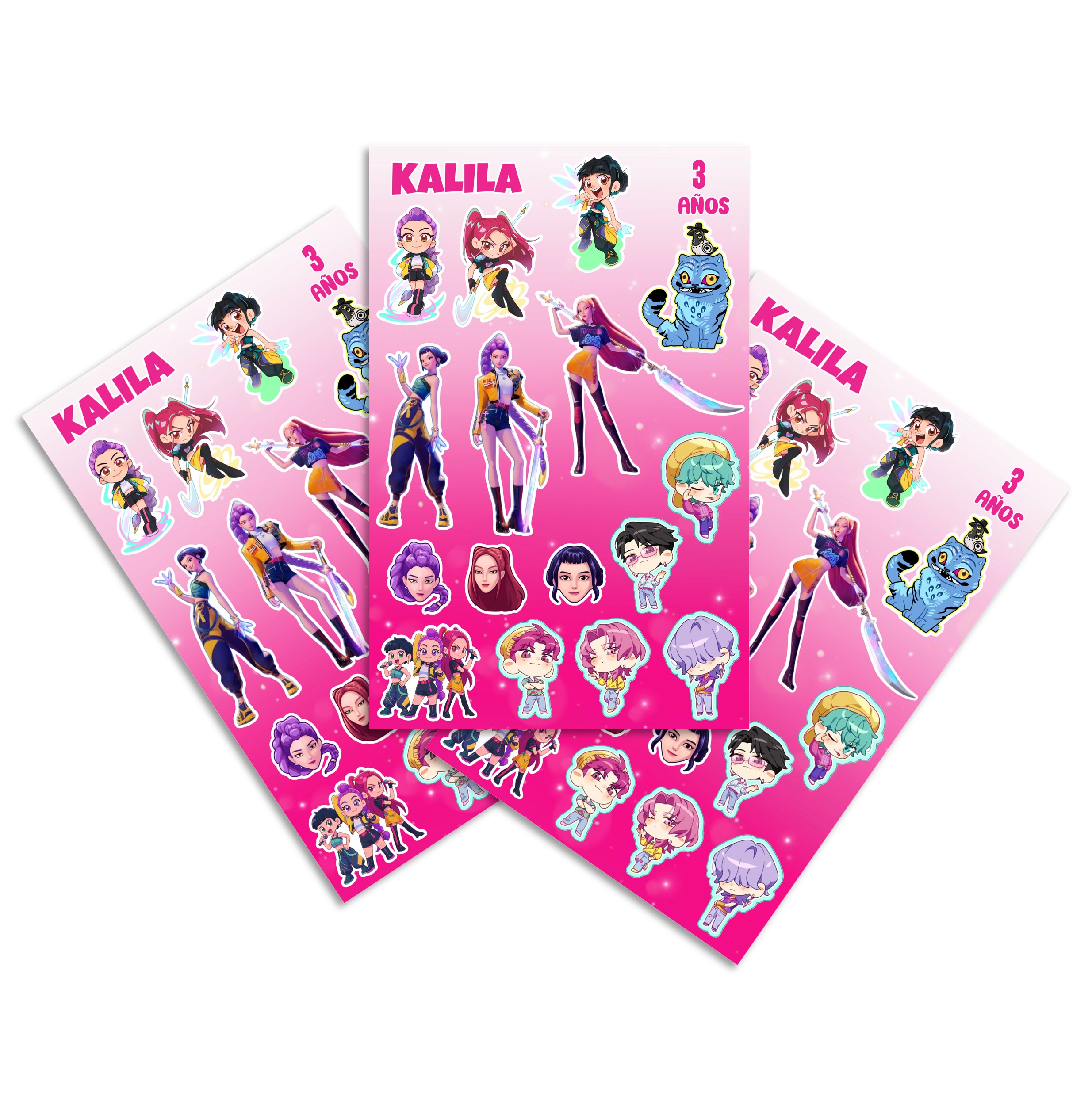 Planilla temática Guerreras para fiesta infantil