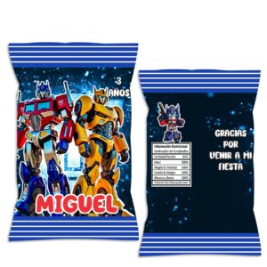 CHIP BAG Transformers DULCERAS PERSONALIZADAS