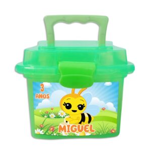 lonchera dulcera de plastico personalizada abejita chiquitia