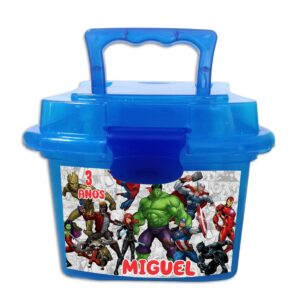 lonchera dulcera de plastico personalizada avengers