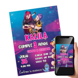 invitacion descargable personalizada guerreras k pop Demon Hunters