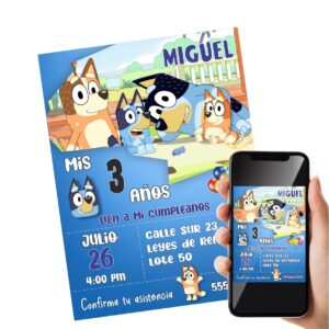 invitacion descargable personalizada bluey y bingo
