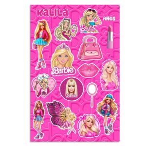 Planillas De Stickers Personalizados Para Fiesta barbie